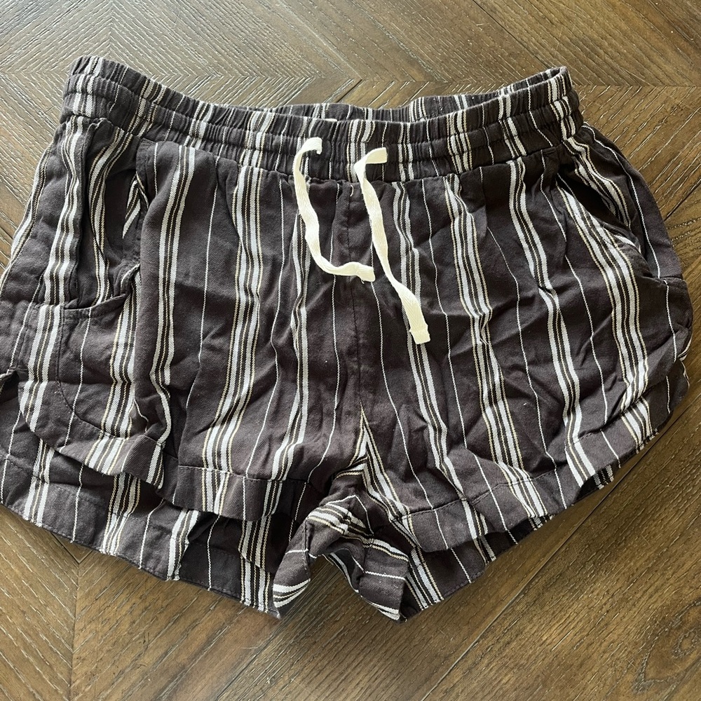 Billabong shorts, navy and white striped, size medium